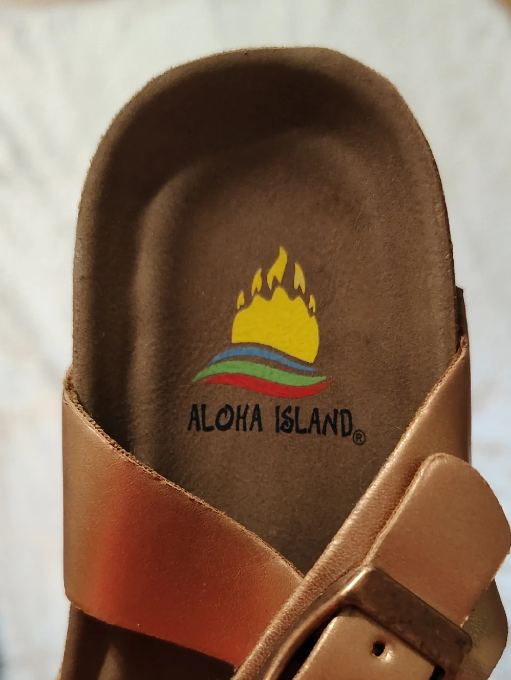Aloha Island Little Girls Lil Birdie Sandals Metallic Rose Gold Buckles Size 10